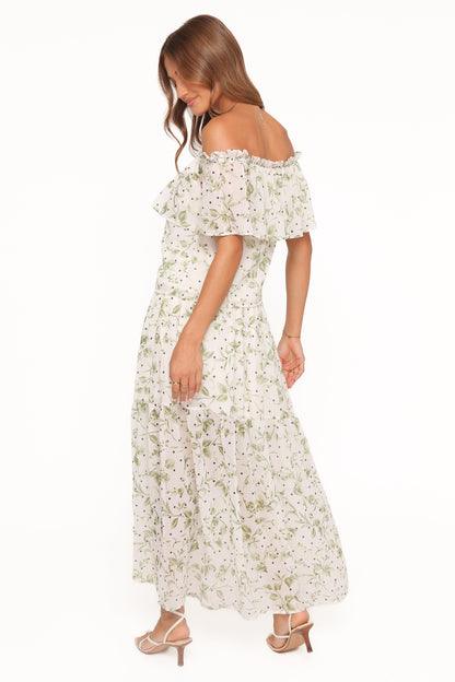 Vanessa Maxi Skirt Set - Green Leaf