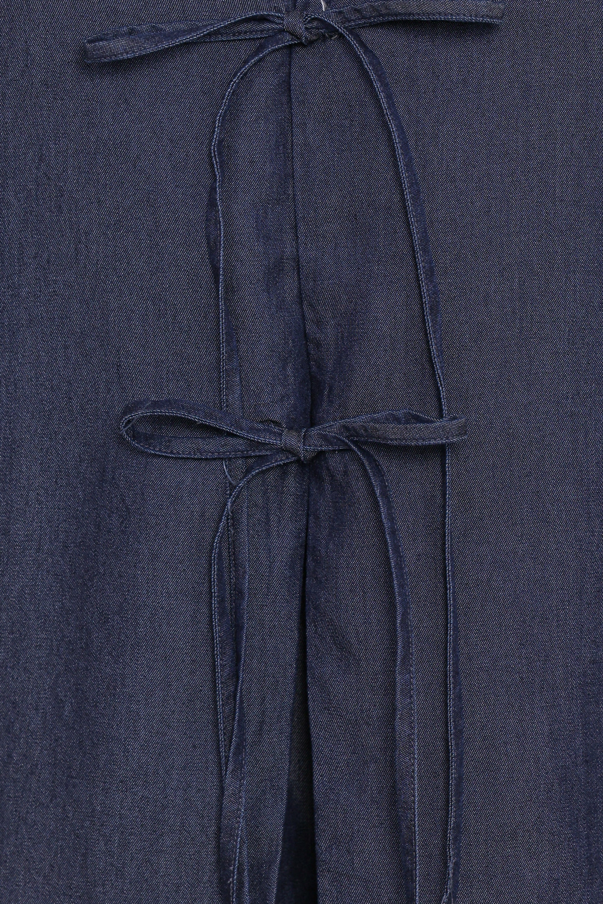 Aaliyah Chambray Tie Front Top - Dark Wash