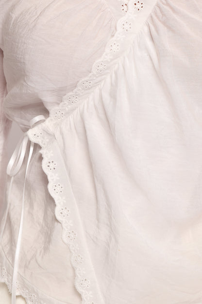 Adira Wrap Blouse - White