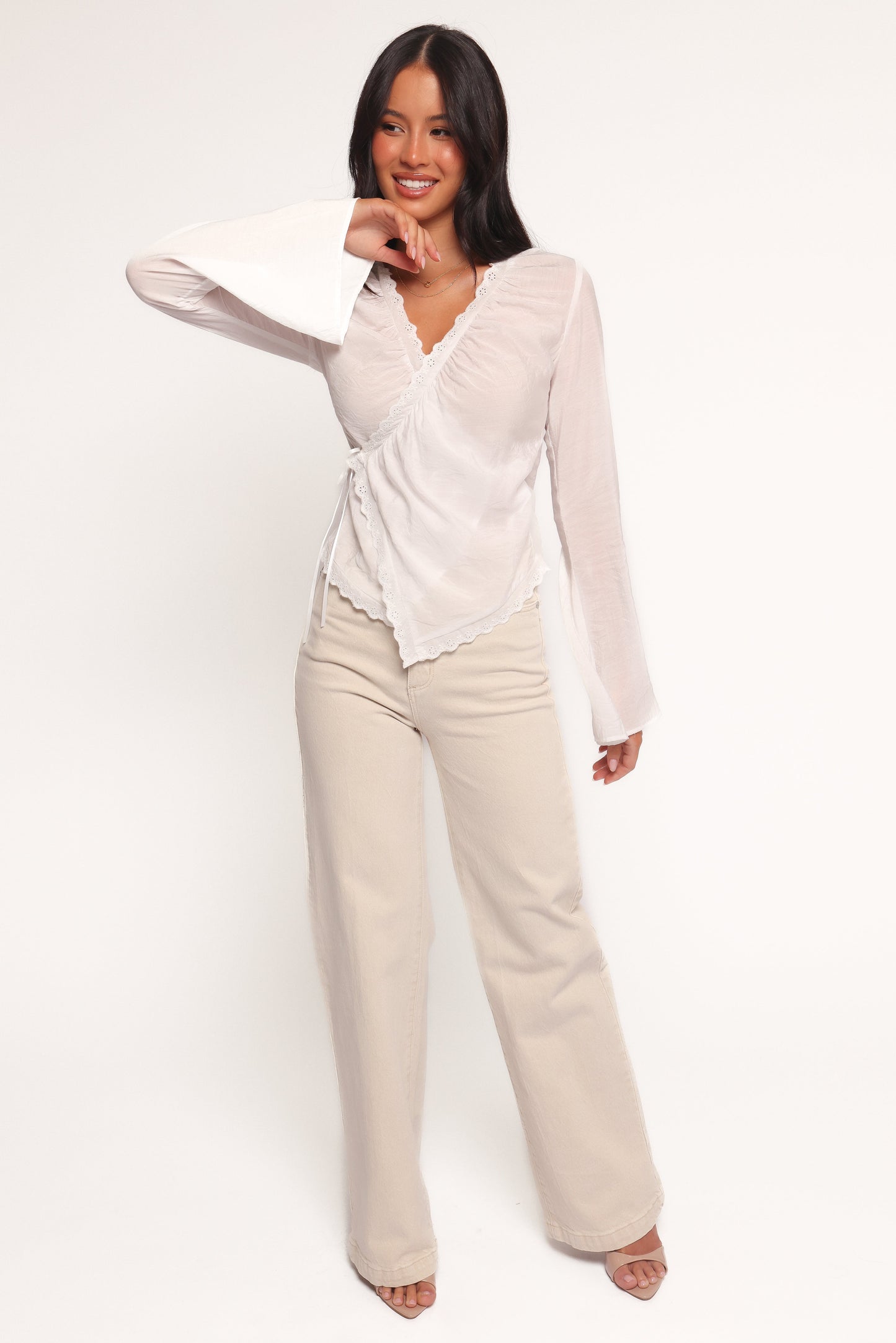 Adira Wrap Blouse - White