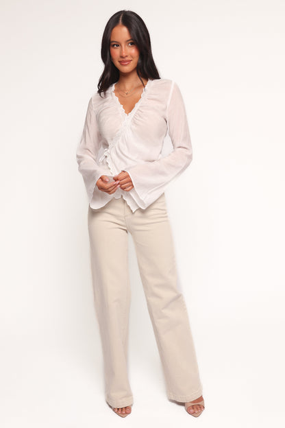 Adira Wrap Blouse - White