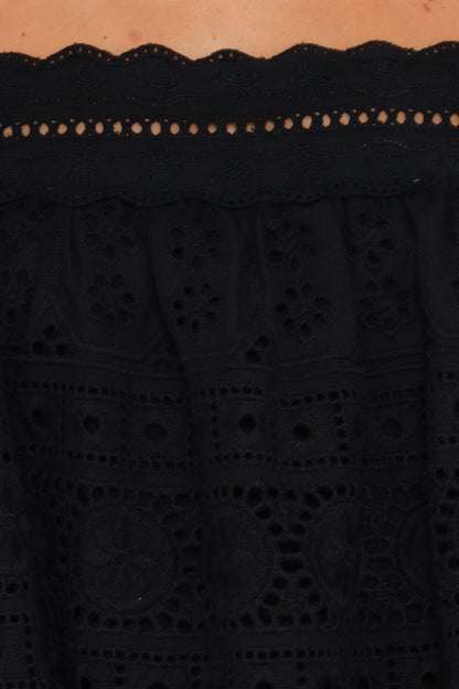 Aideen Eyelet Top - Black