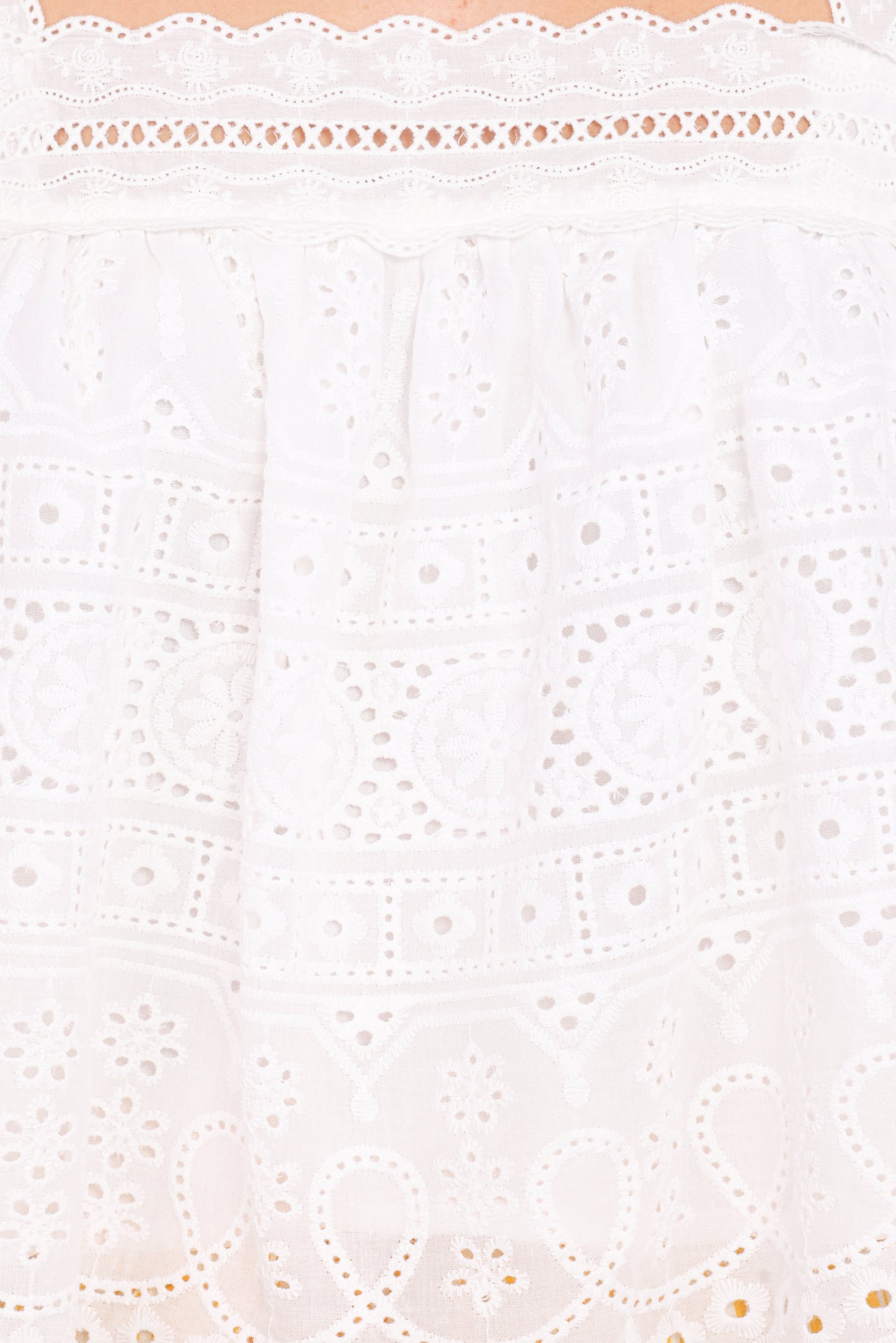 Aideen Eyelet Top - White