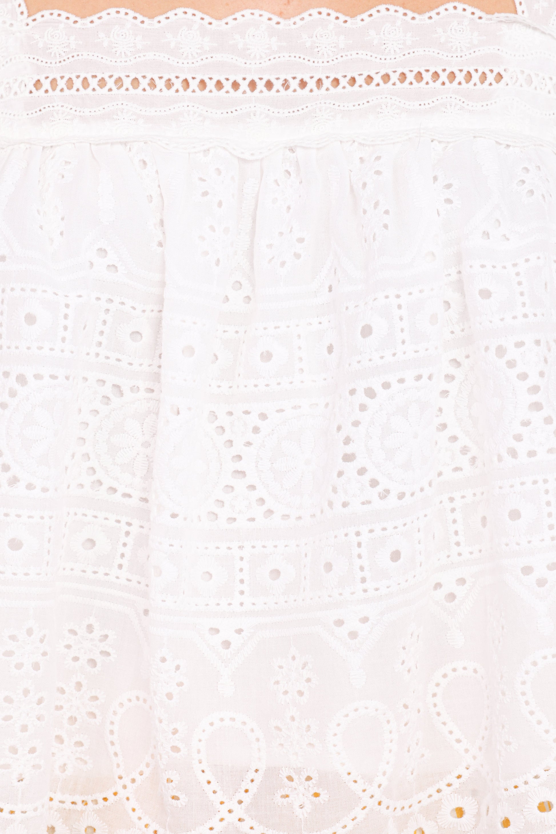 Aideen Eyelet Top - White