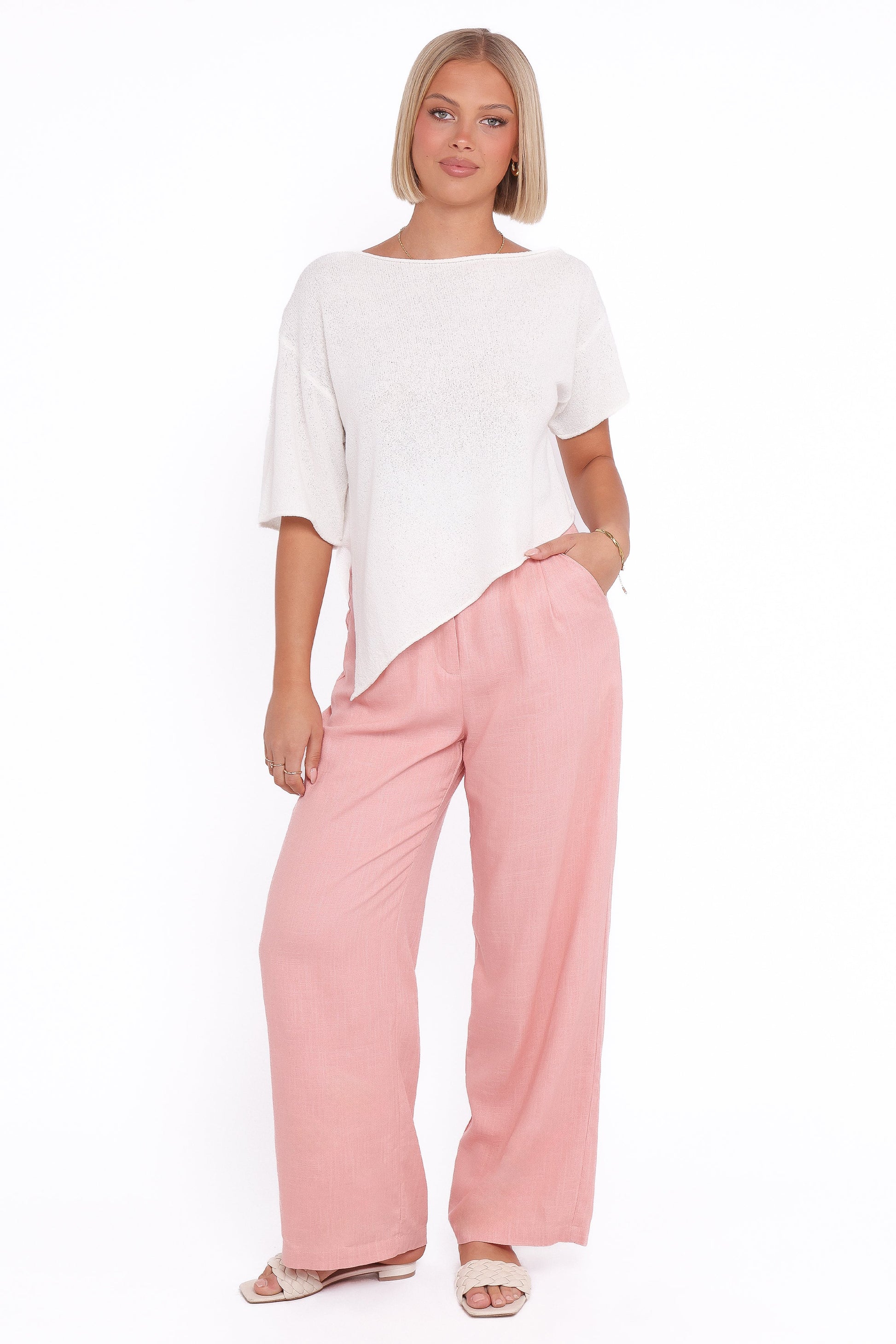 Ardena Boucle Knit Top - Cream