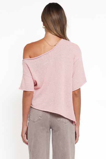 Ardena Boucle Knit Top - Pink