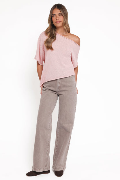 Ardena Boucle Knit Top - Pink