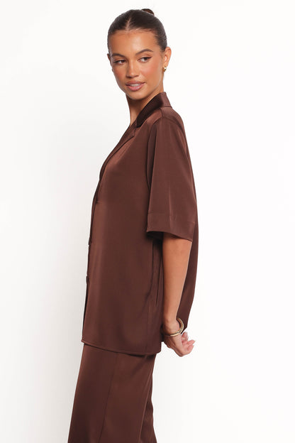 Arryn Short Sleeve Shirt - Chocolate Brown
