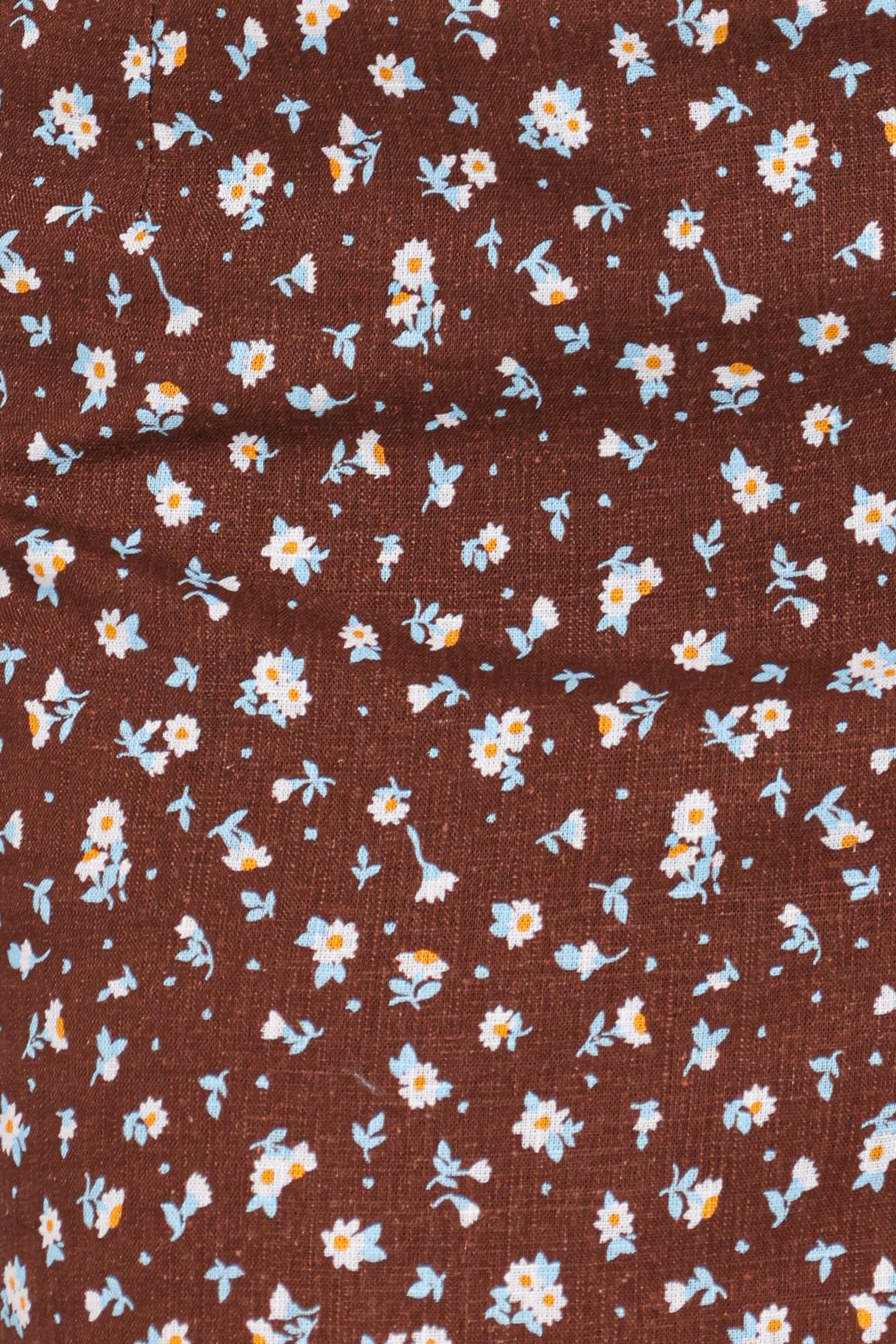 Ashe Cropped Button Up Top - Brown Floral