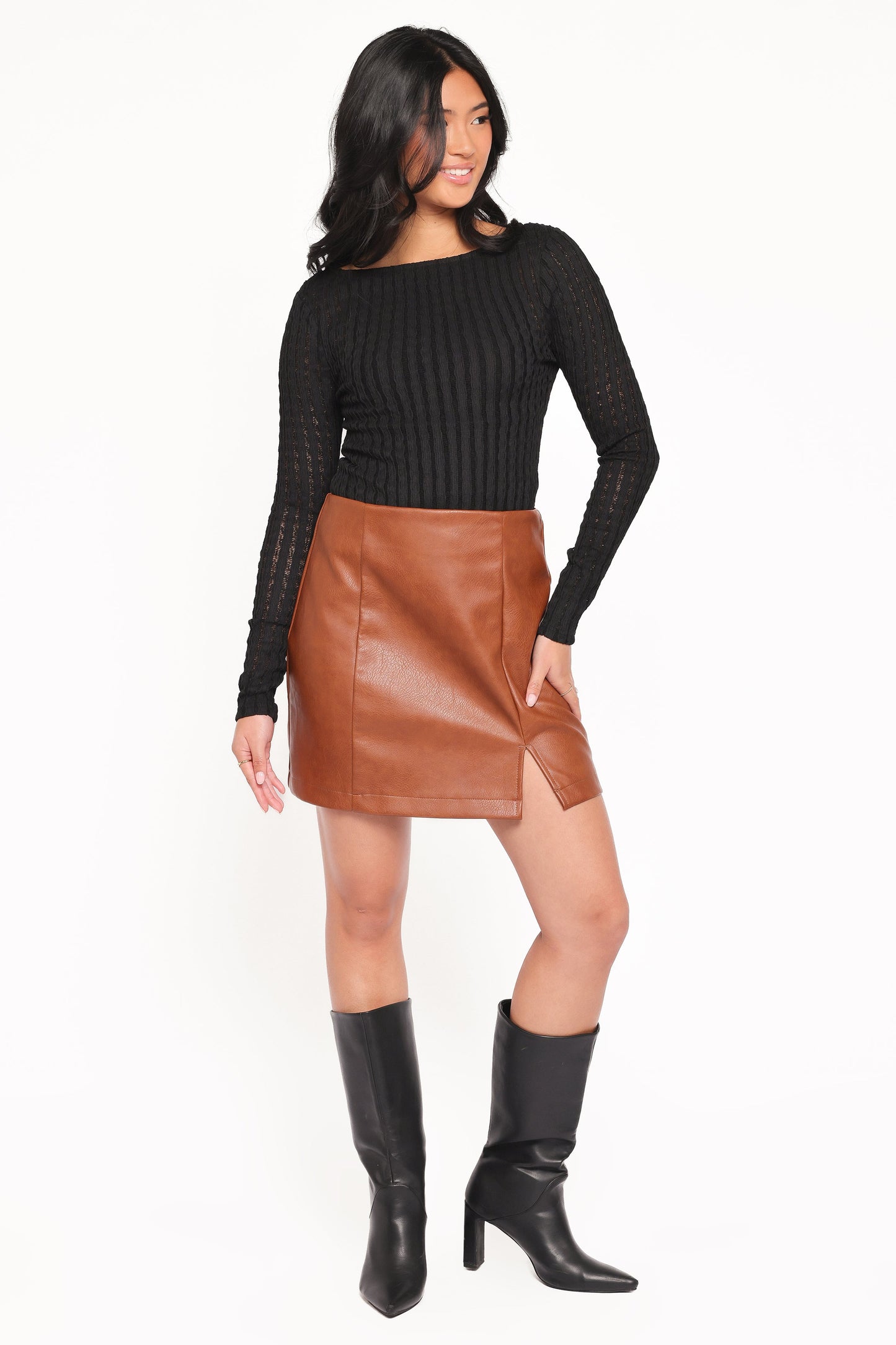 Bellatrix Textured Knit Top - Black