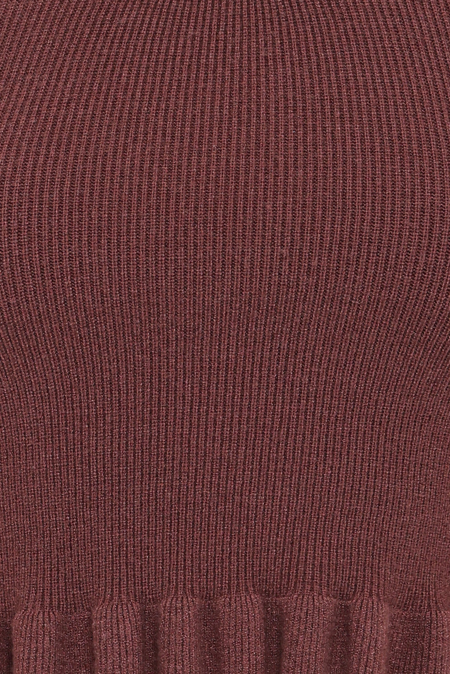 Berenice Ruffle Hem Knitted Top - Brown