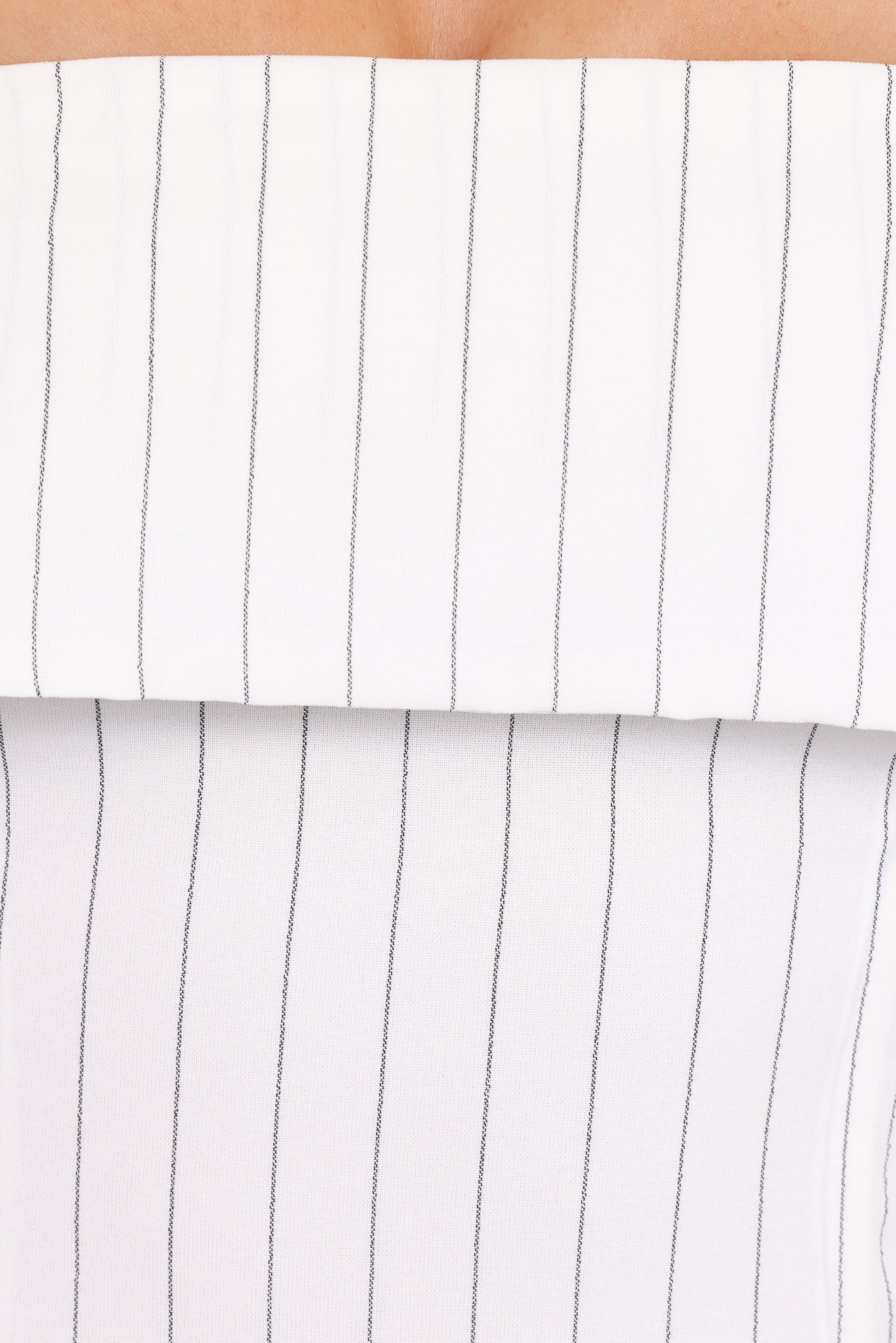 Blakely Strapless Top - White Pinstripe