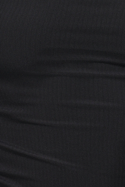 Carlie Mesh One Shoulder Top - Black