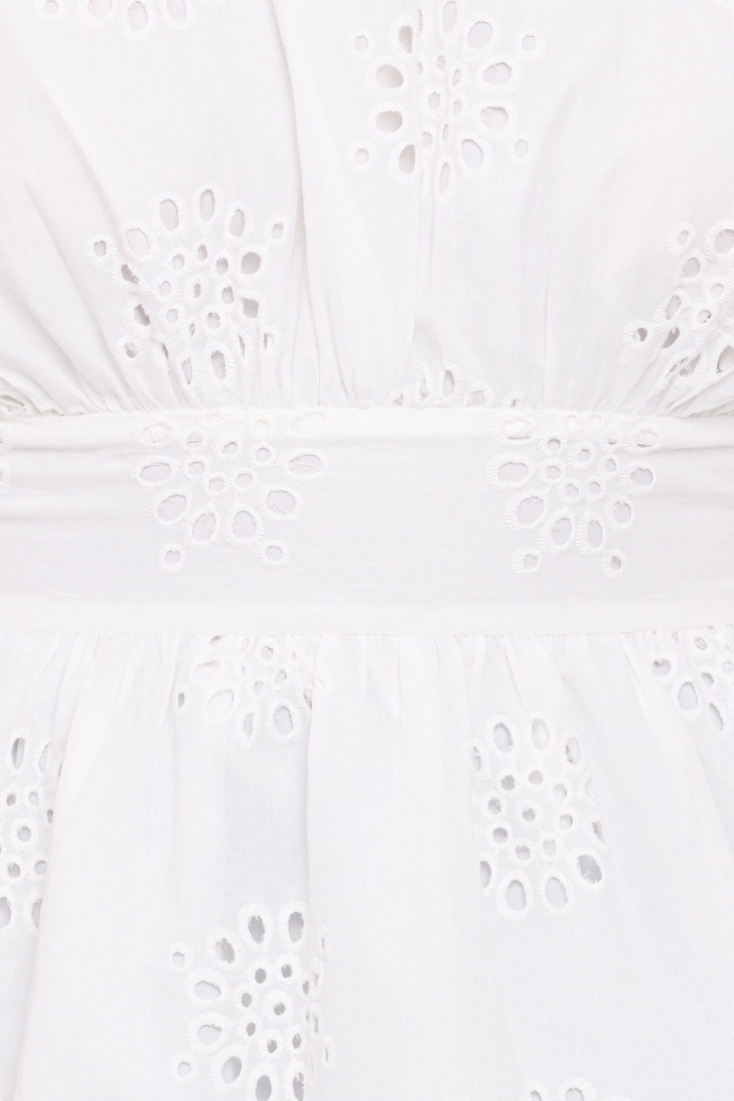 Carmel Tie Back Tunic Top - White Embroidery