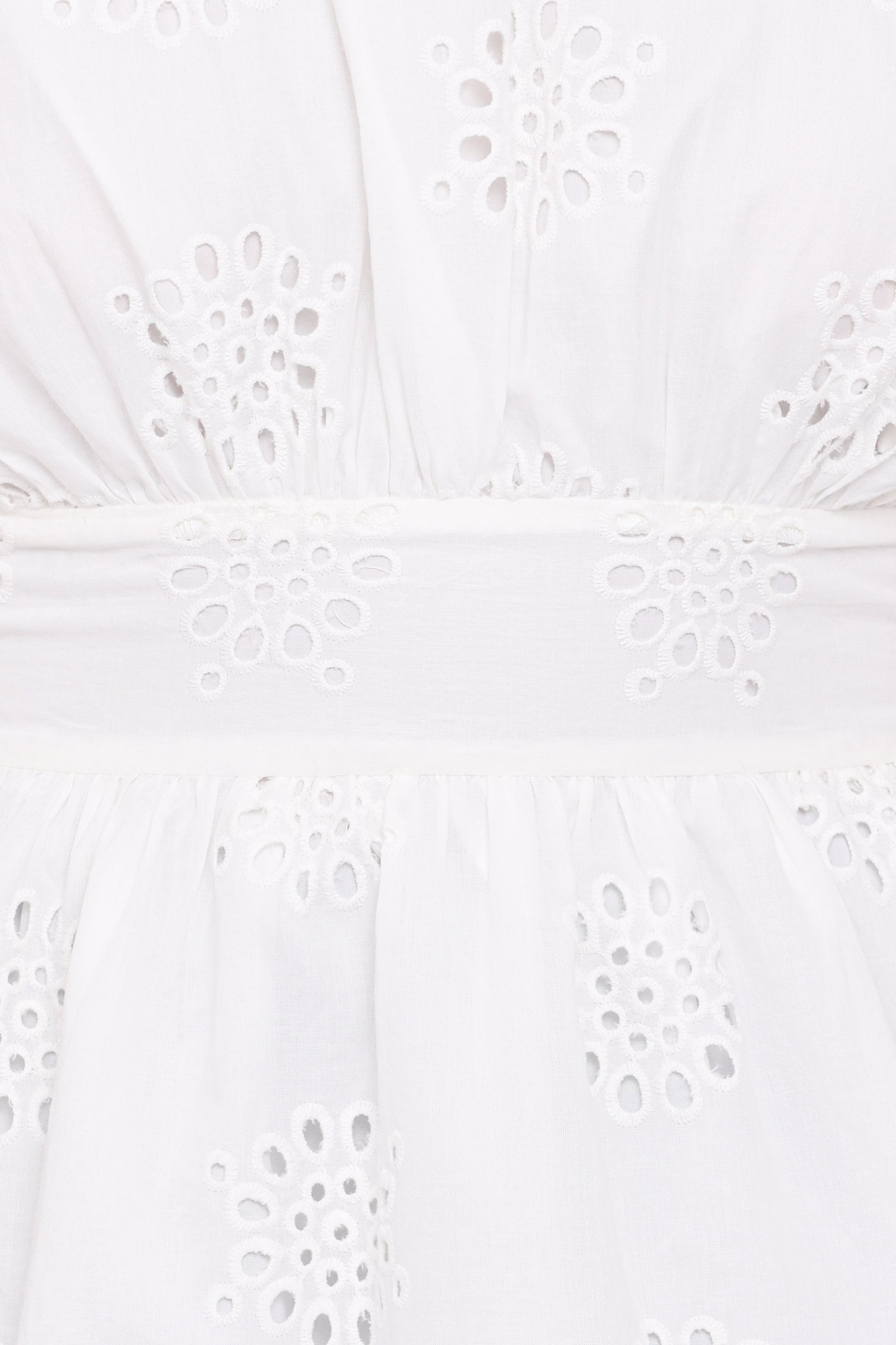 Carmel Tie Back Tunic Top - White Embroidery