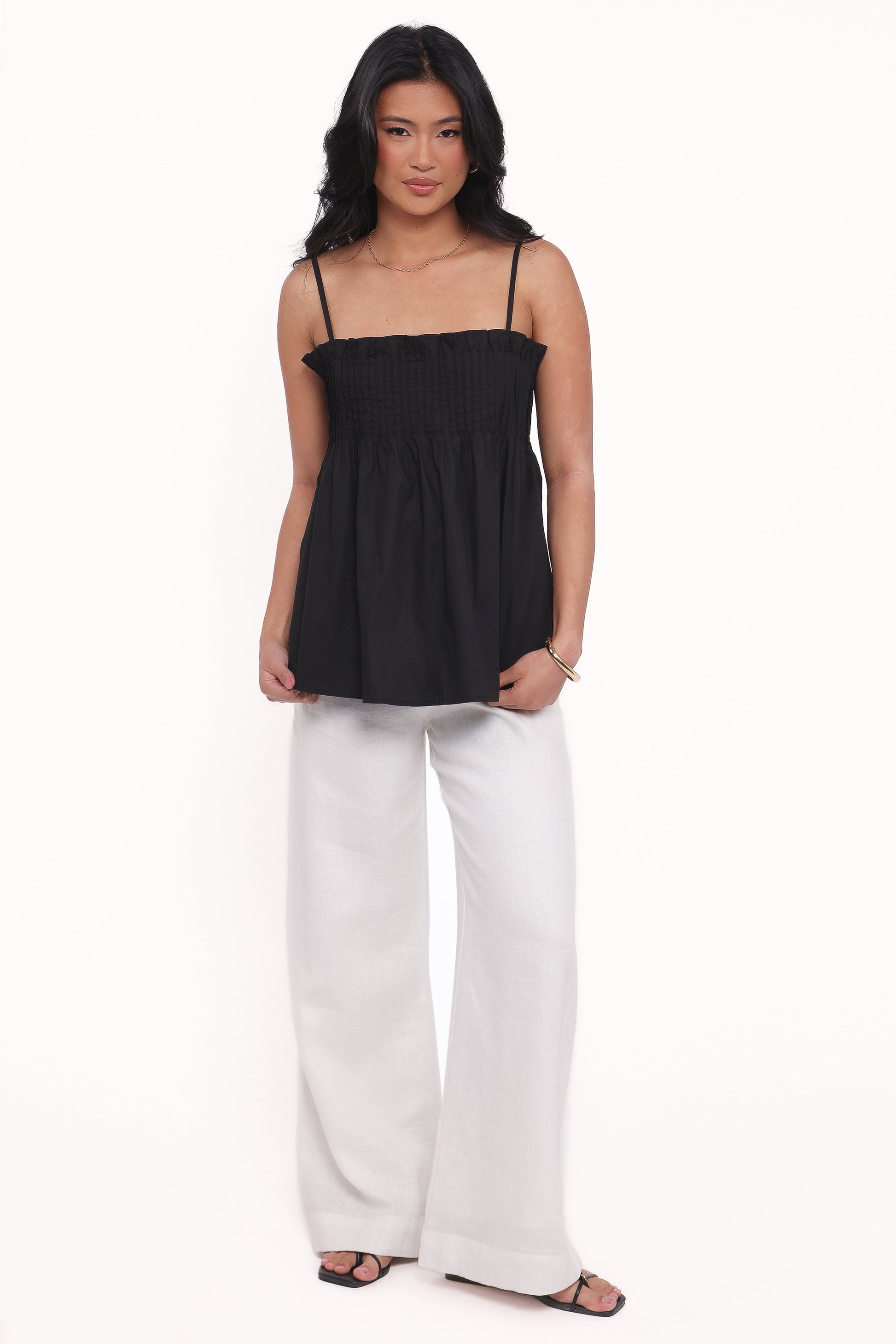 Carson Pleated Top - Black