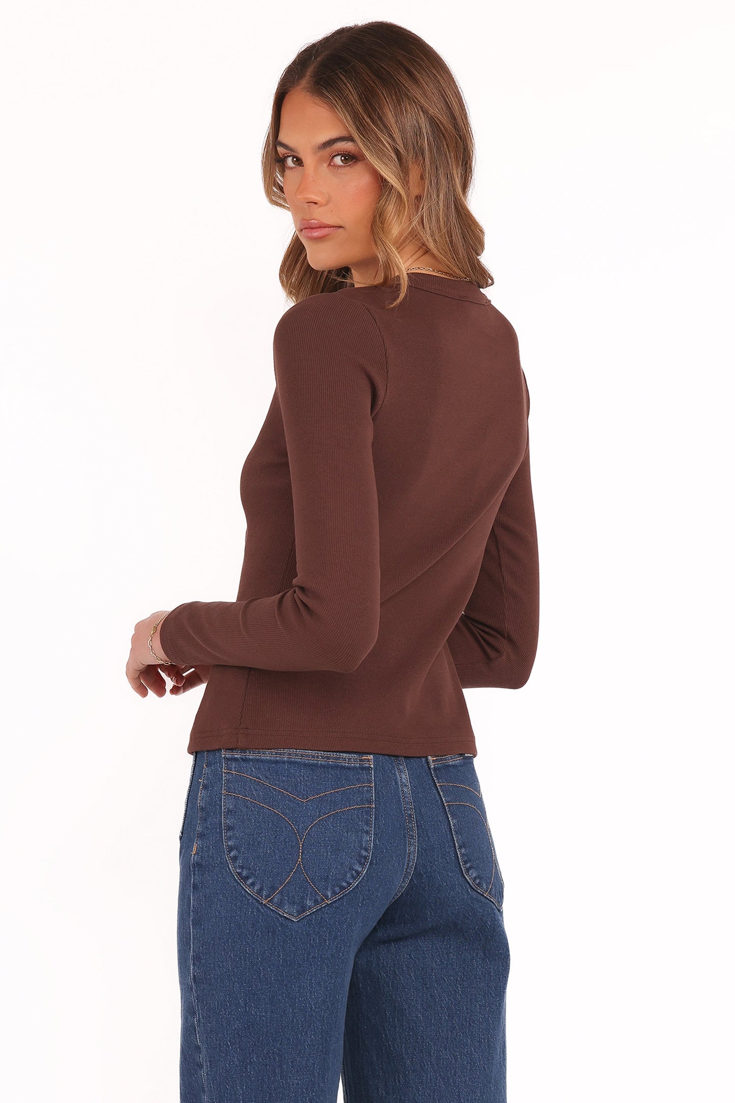 Cass Long Sleeve Top - Chocolate Brown