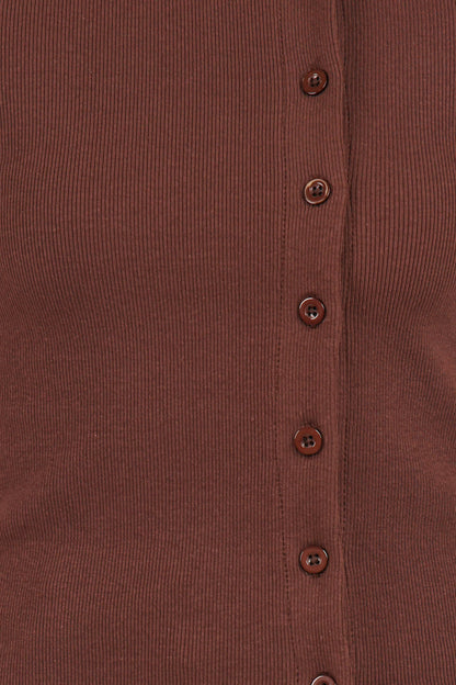 Cass Long Sleeve Top - Chocolate Brown