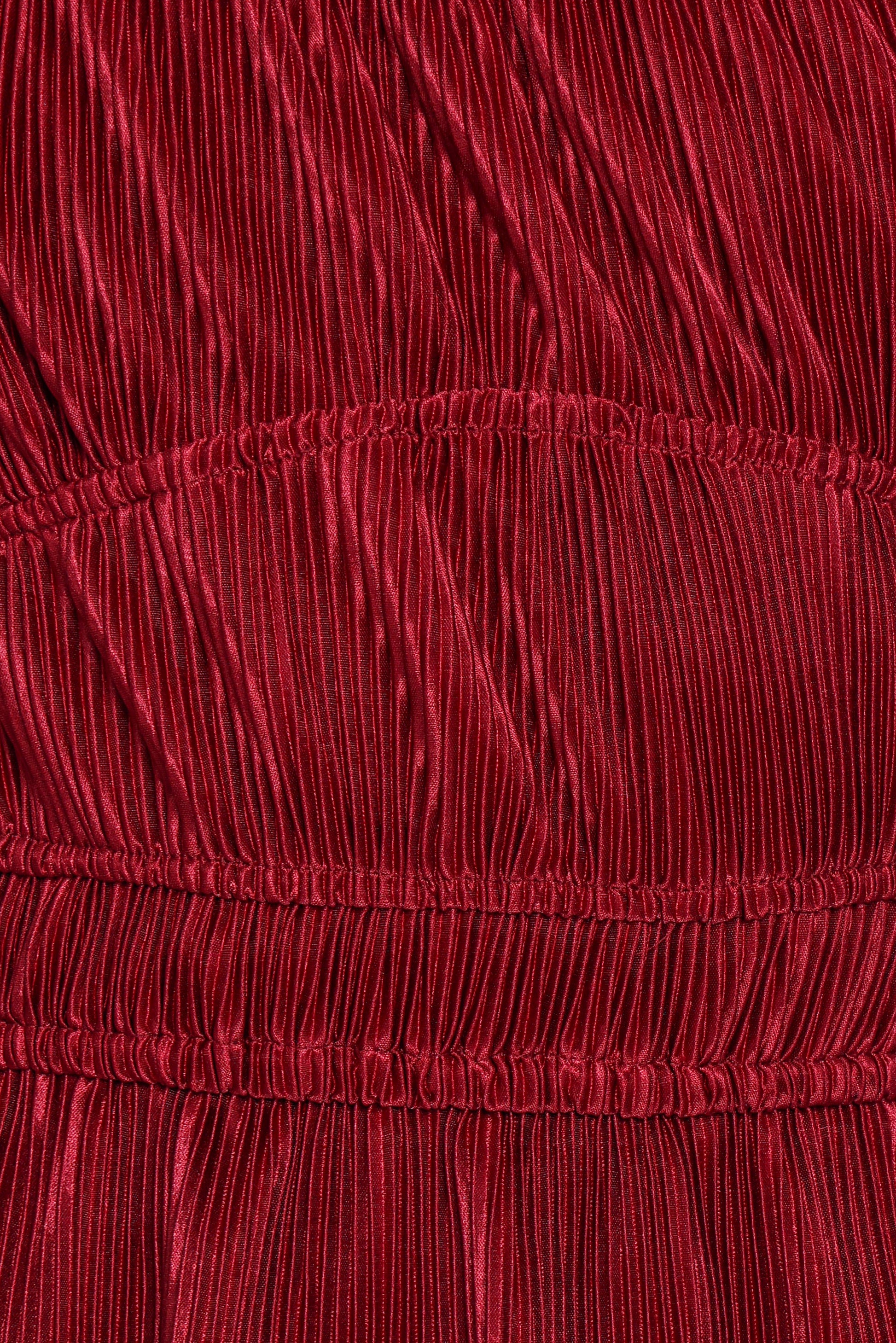 Ceppia Plisse Top - Burgundy