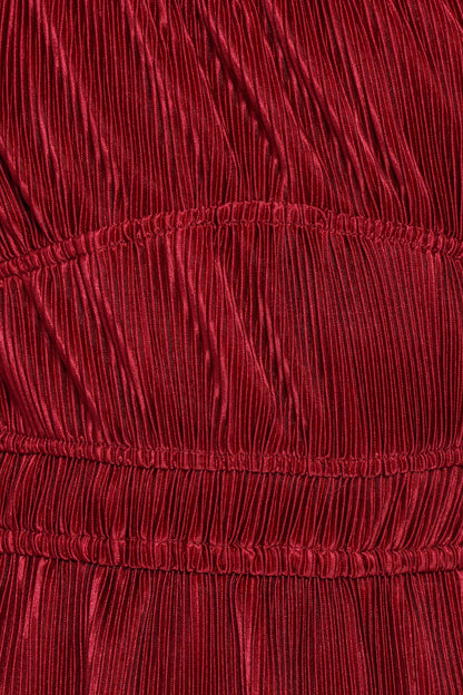 Ceppia Plisse Top - Burgundy