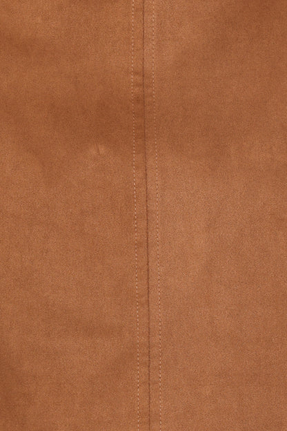 Charles Faux Sueded Top - Camel