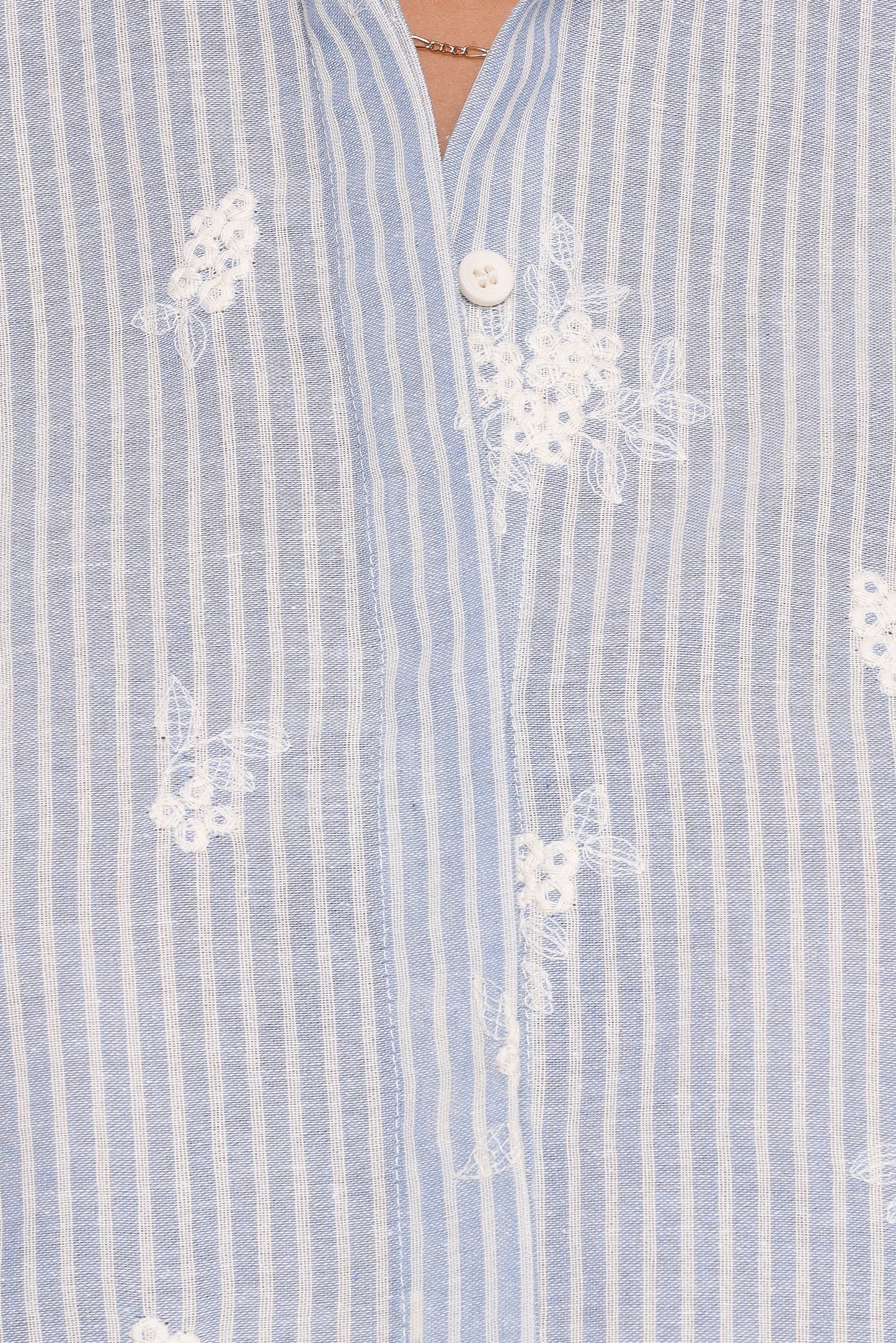 Floriana Tie Sleeve Shirt - Blue Stripe
