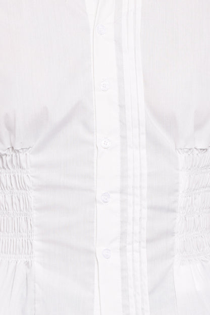 Ione Peplum Shirt - White