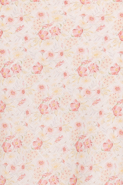 Kedra Tie Shoulder Top - Peach Ditsy Floral