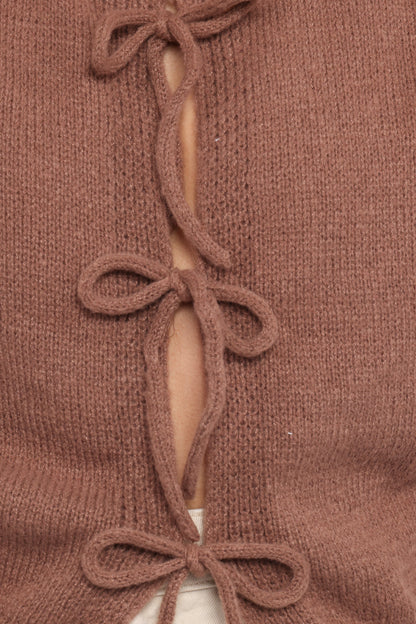 Koskie Tie Knit Top - Chocolate