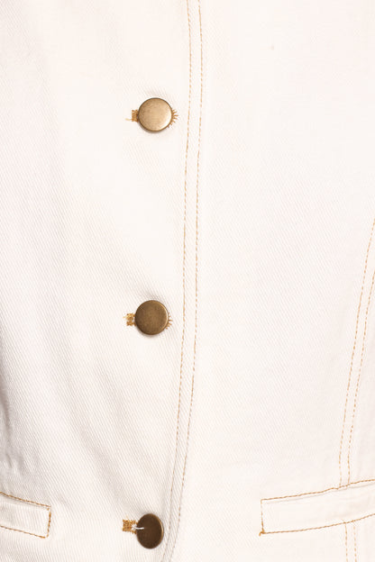 Kristy Denim Vest - White