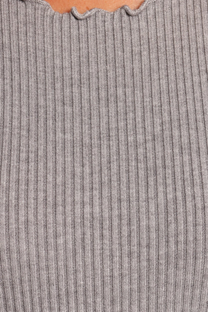Kya Short Sleeve Knit Top - Light Grey