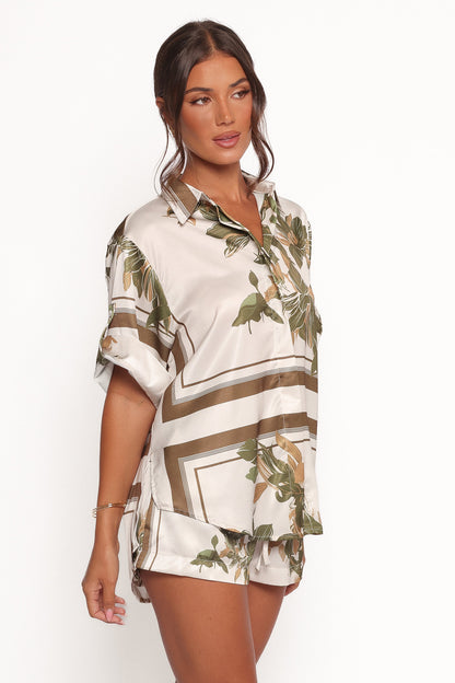 Lara Shirt - Olive Print
