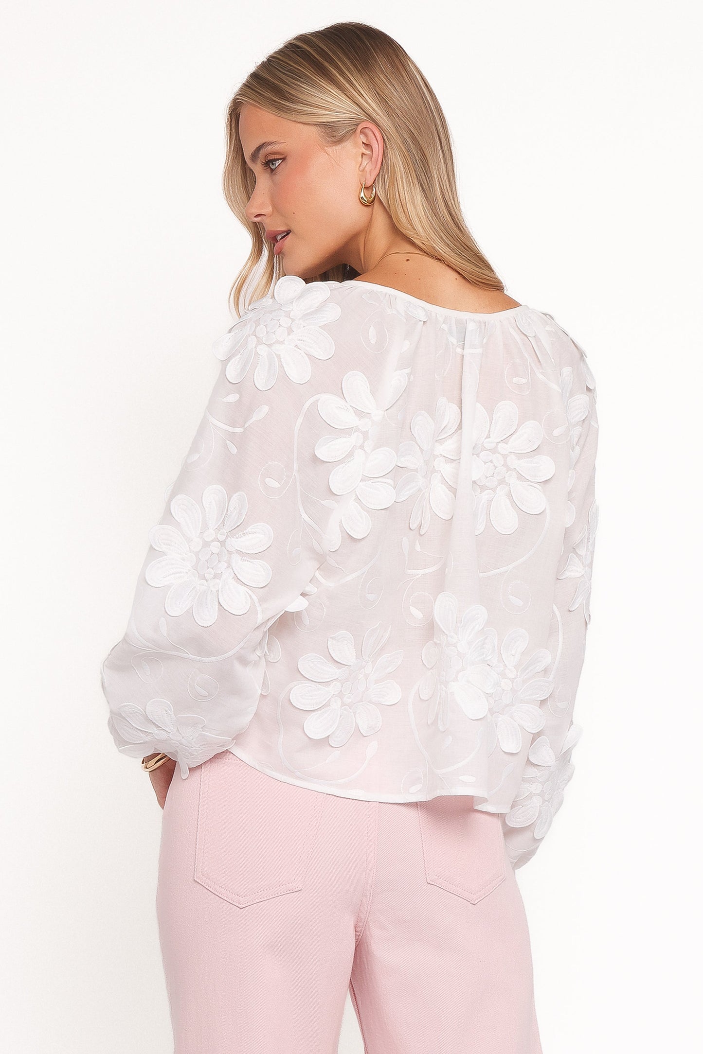 Leire Embroidered Blouse - White
