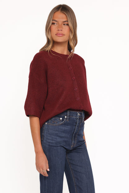 Lilith Knit Top - Wine