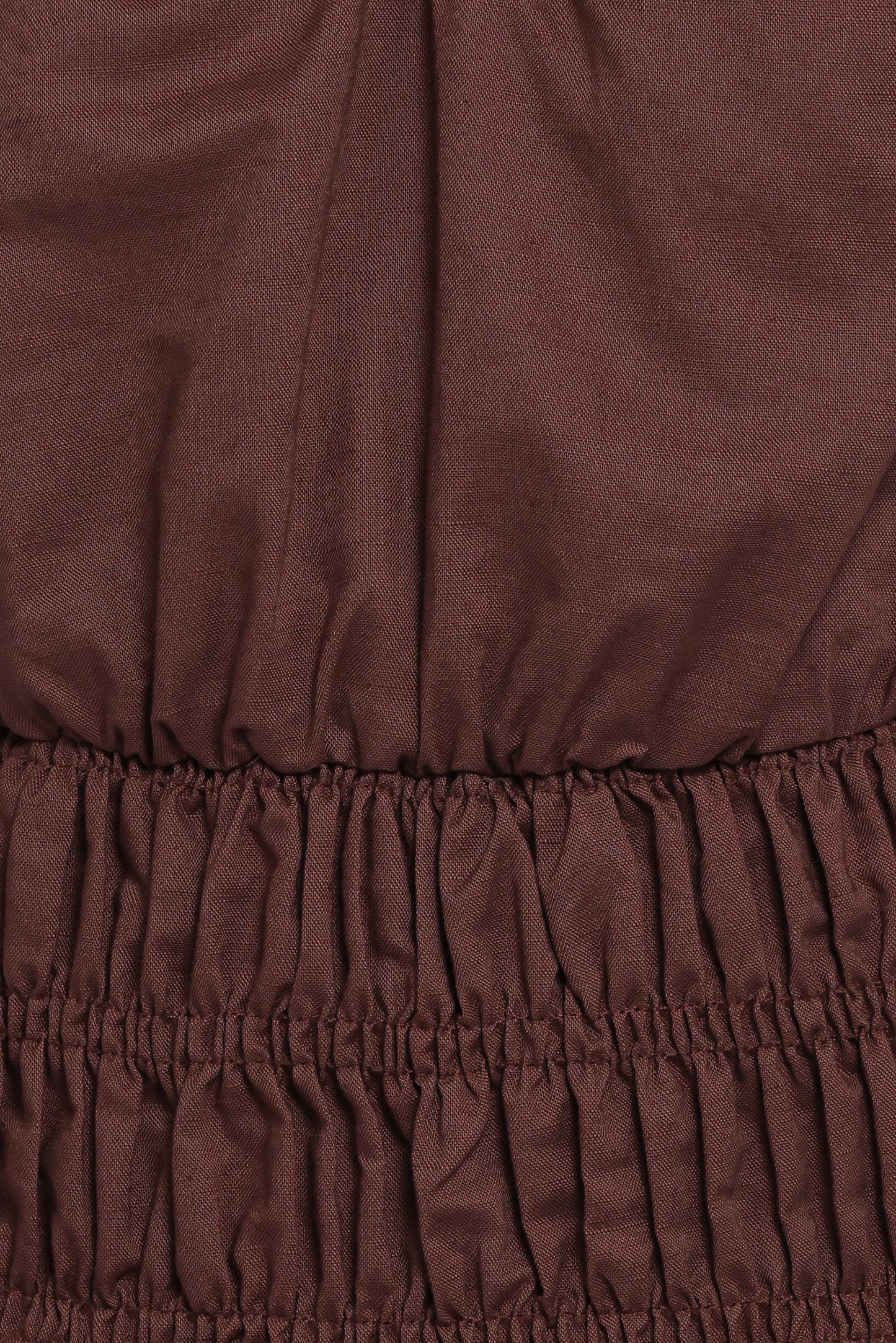 Lucilla Shirred Waist Top - Chocolate