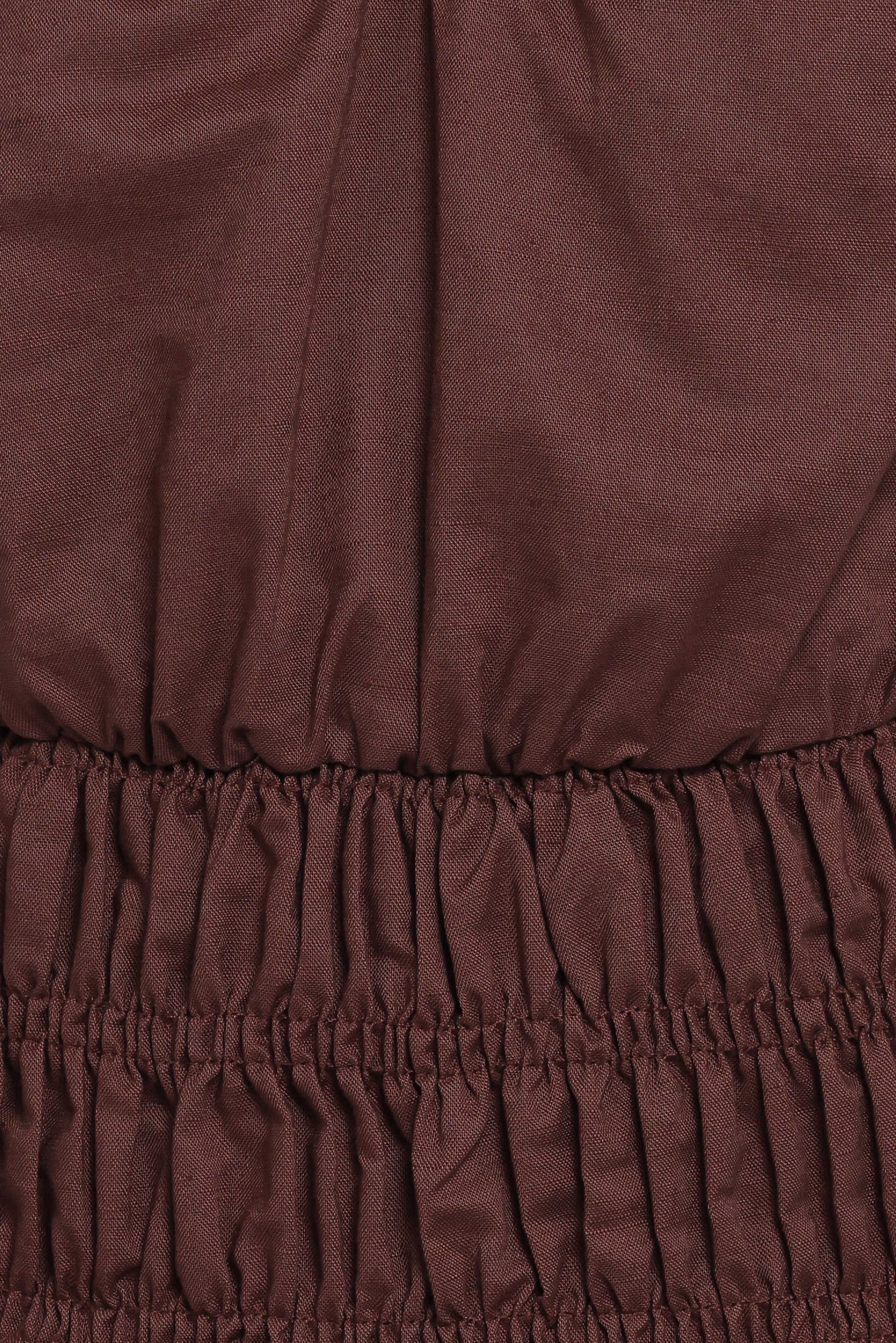 Lucilla Shirred Waist Top - Chocolate