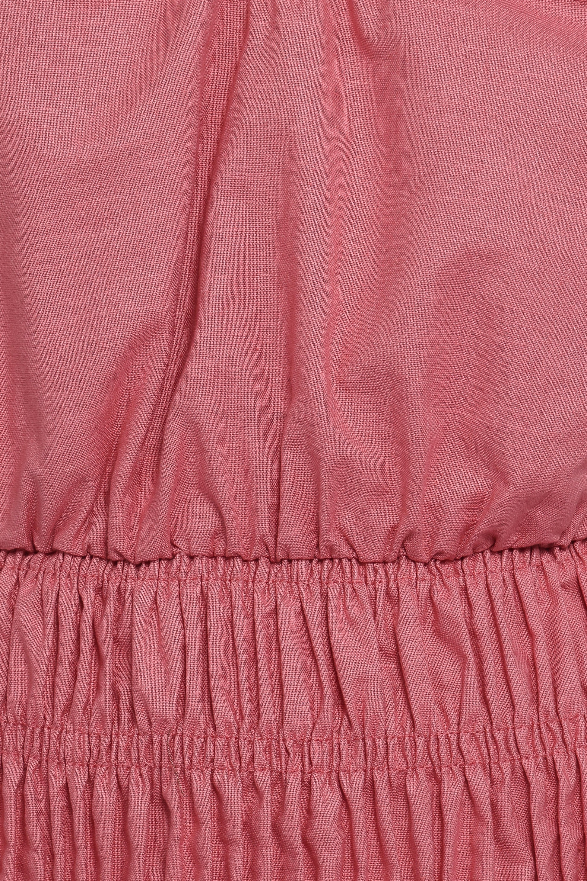 Lucilla Shirred Waist Top - Petal Pink