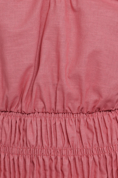 Lucilla Shirred Waist Top - Petal Pink