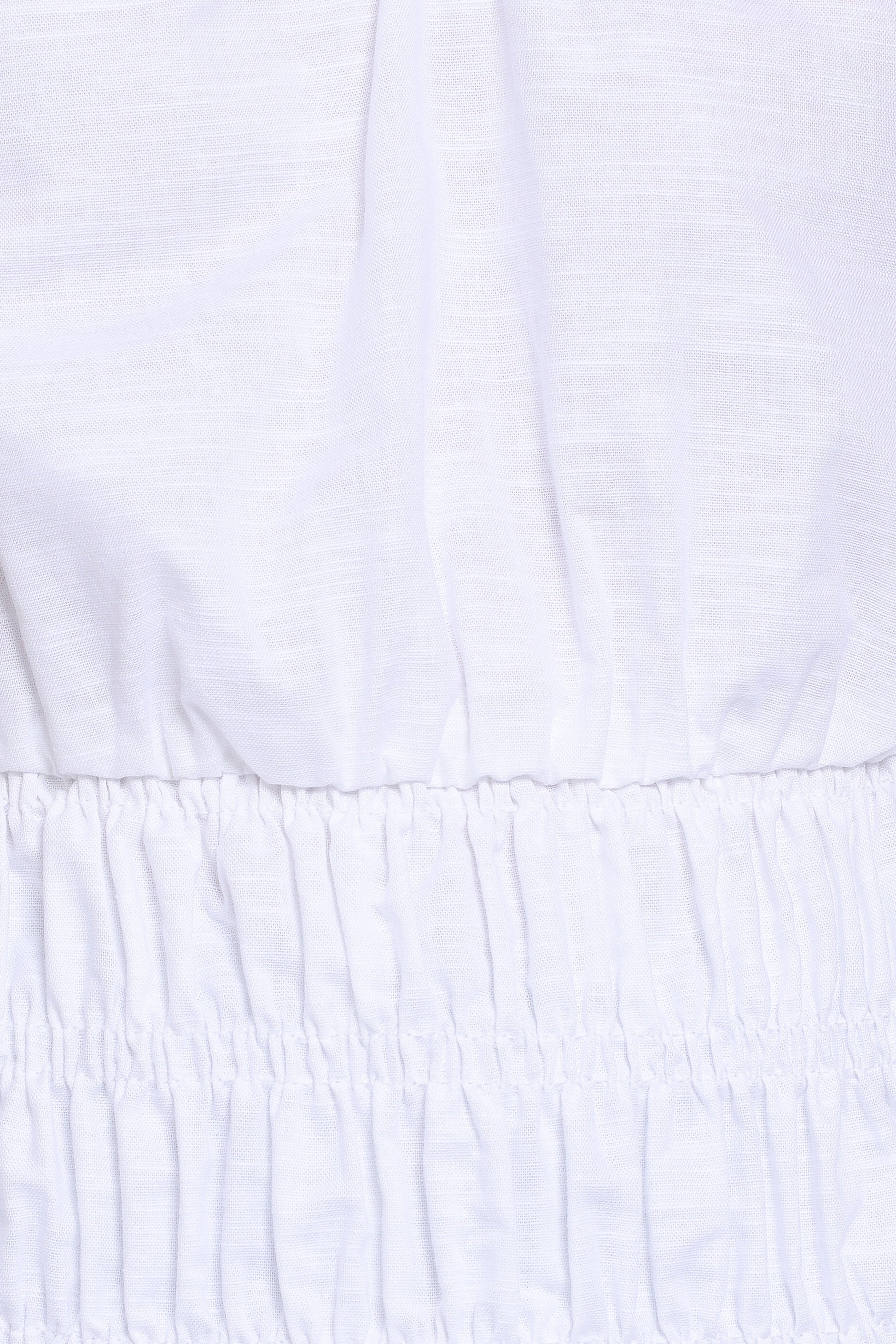 Lucilla Shirred Waist Top - White