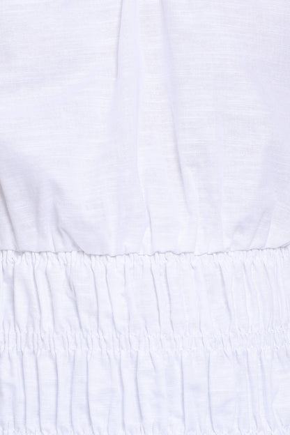 Lucilla Shirred Waist Top - White