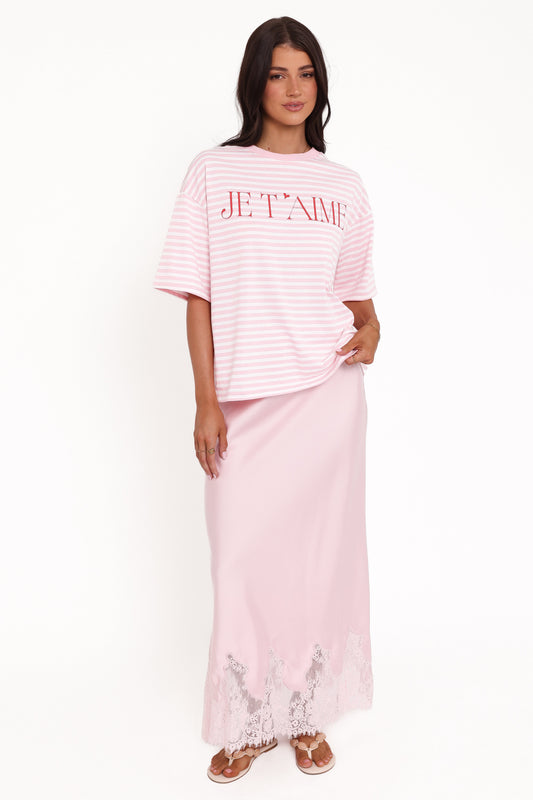 Marly Je T'Aime Tee - Pink Stripe