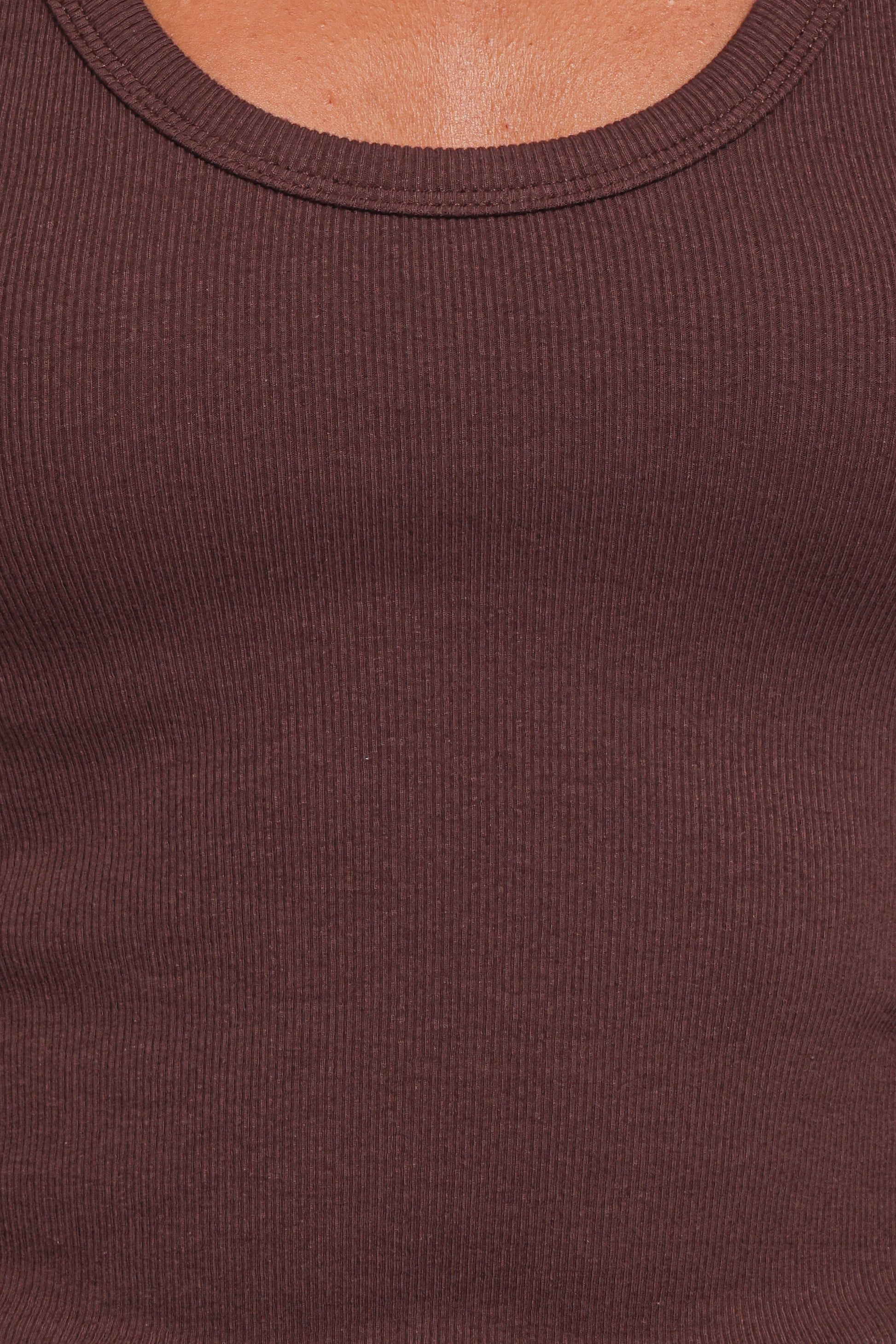 Miles Racerback Rib Knit Tank Top - Espresso