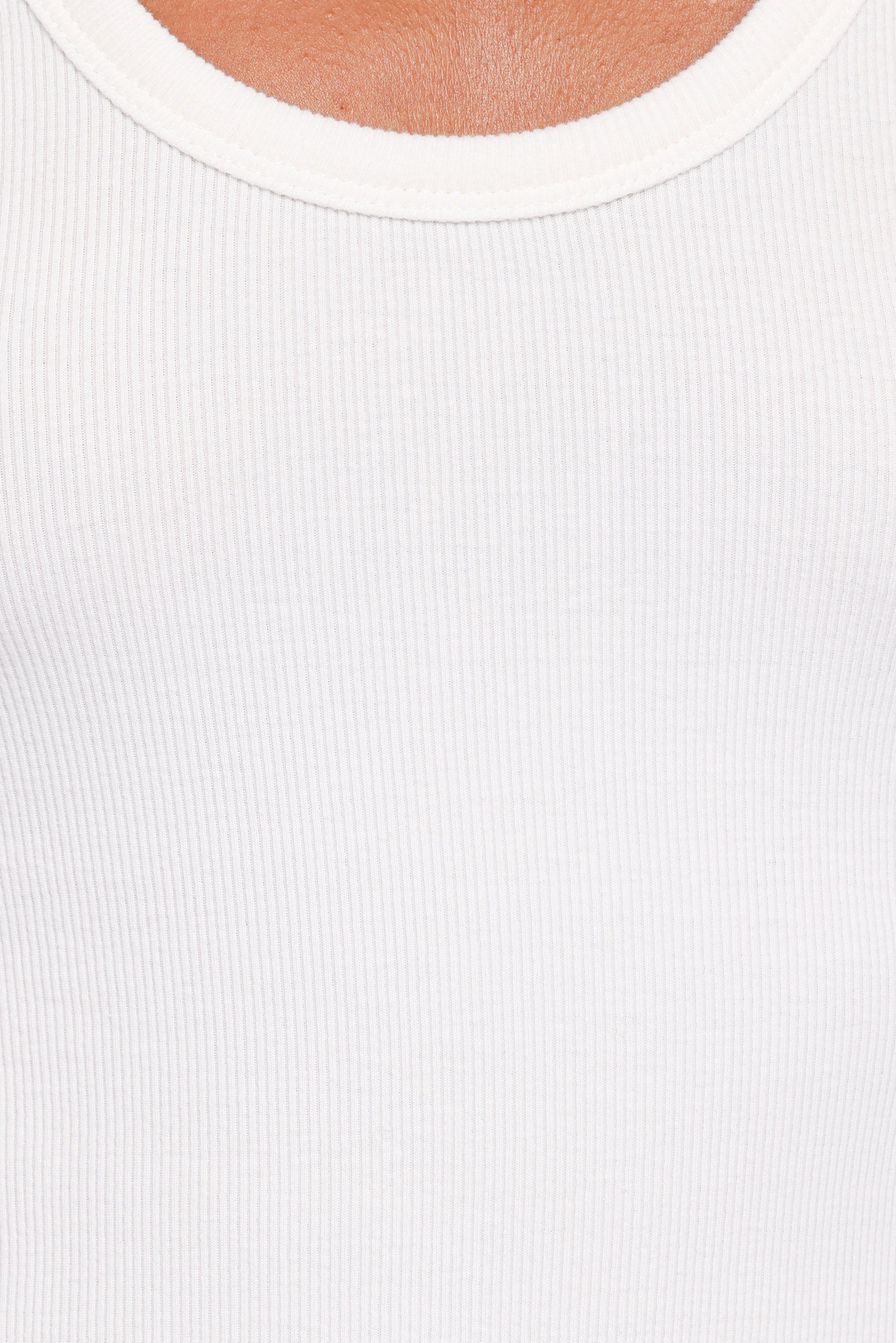 Miles Racerback Rib Knit Tank Top - White