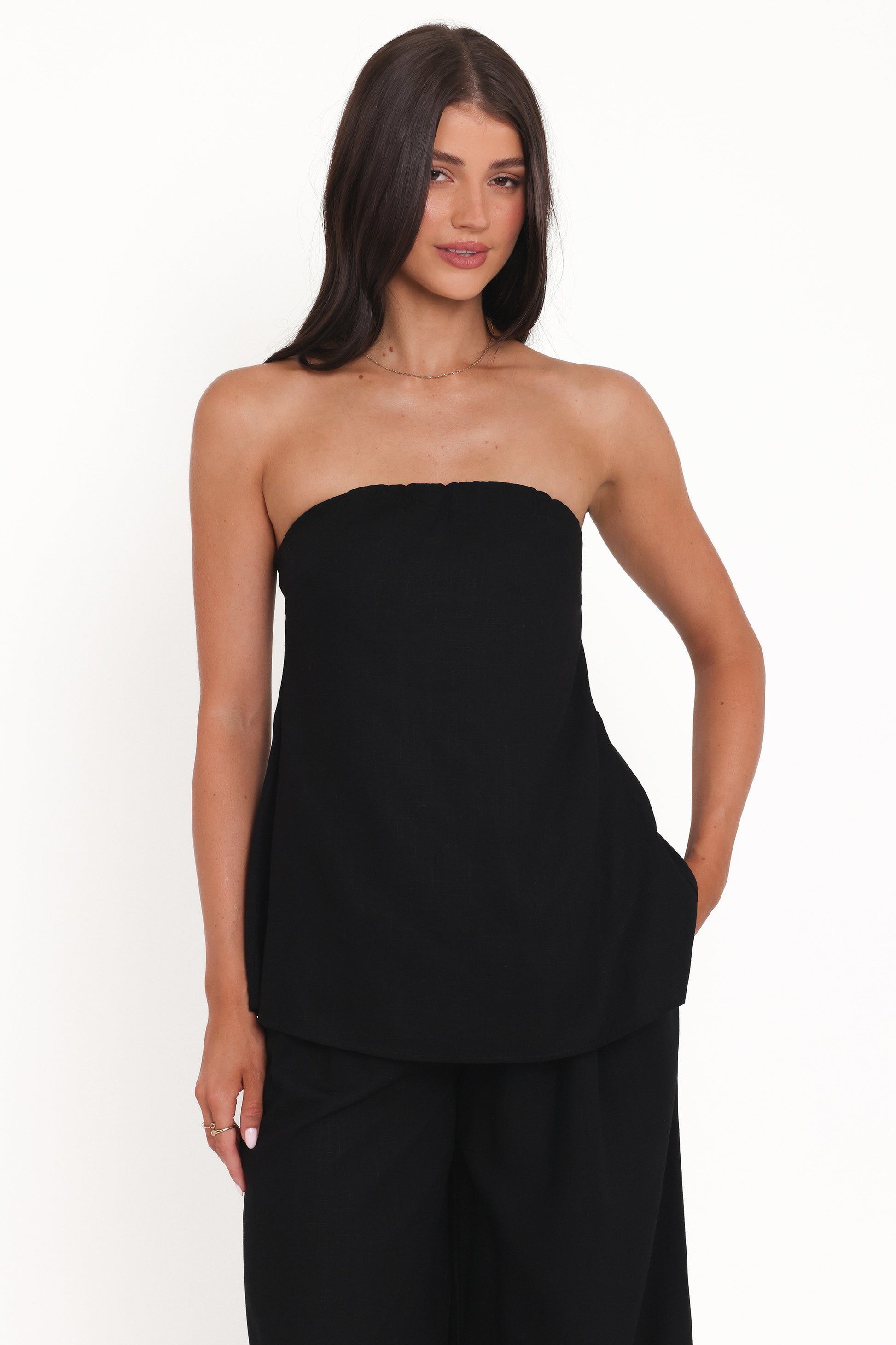 Rosemarie Strapless Top - Black