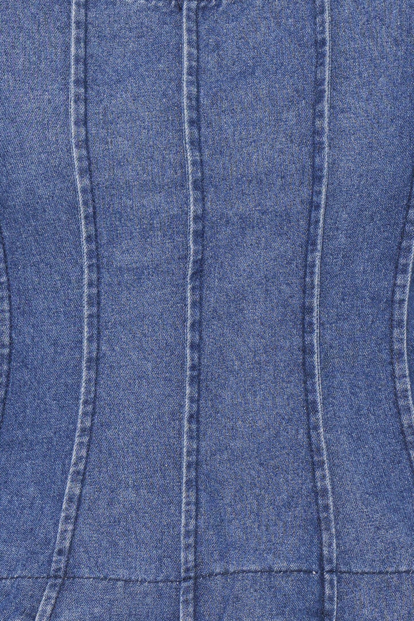 Saylor Denim Peplum Top - Blue Medium Wash