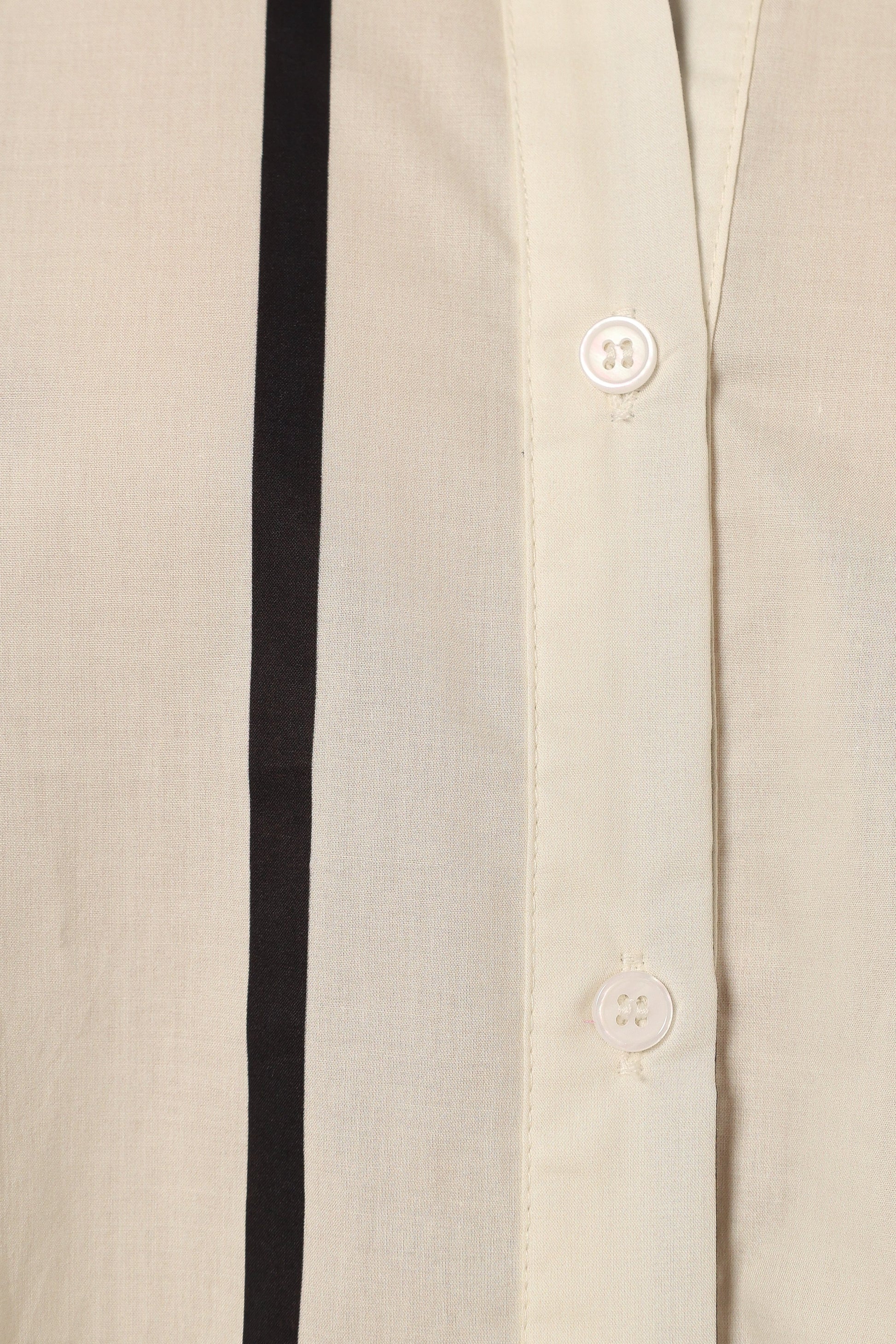 Silvia Button Down Shirt - Cream Stripe