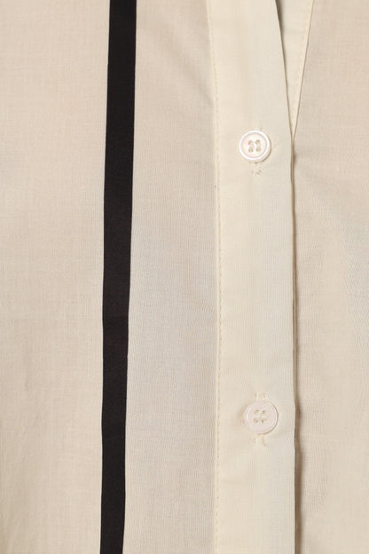 Silvia Button Down Shirt - Cream Stripe
