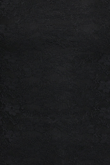 Skyler Square Neck Stretch Lace Top - Black