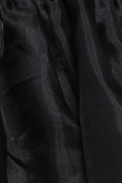 Solenne Puff Sleeve Peplum Organza Top - Black