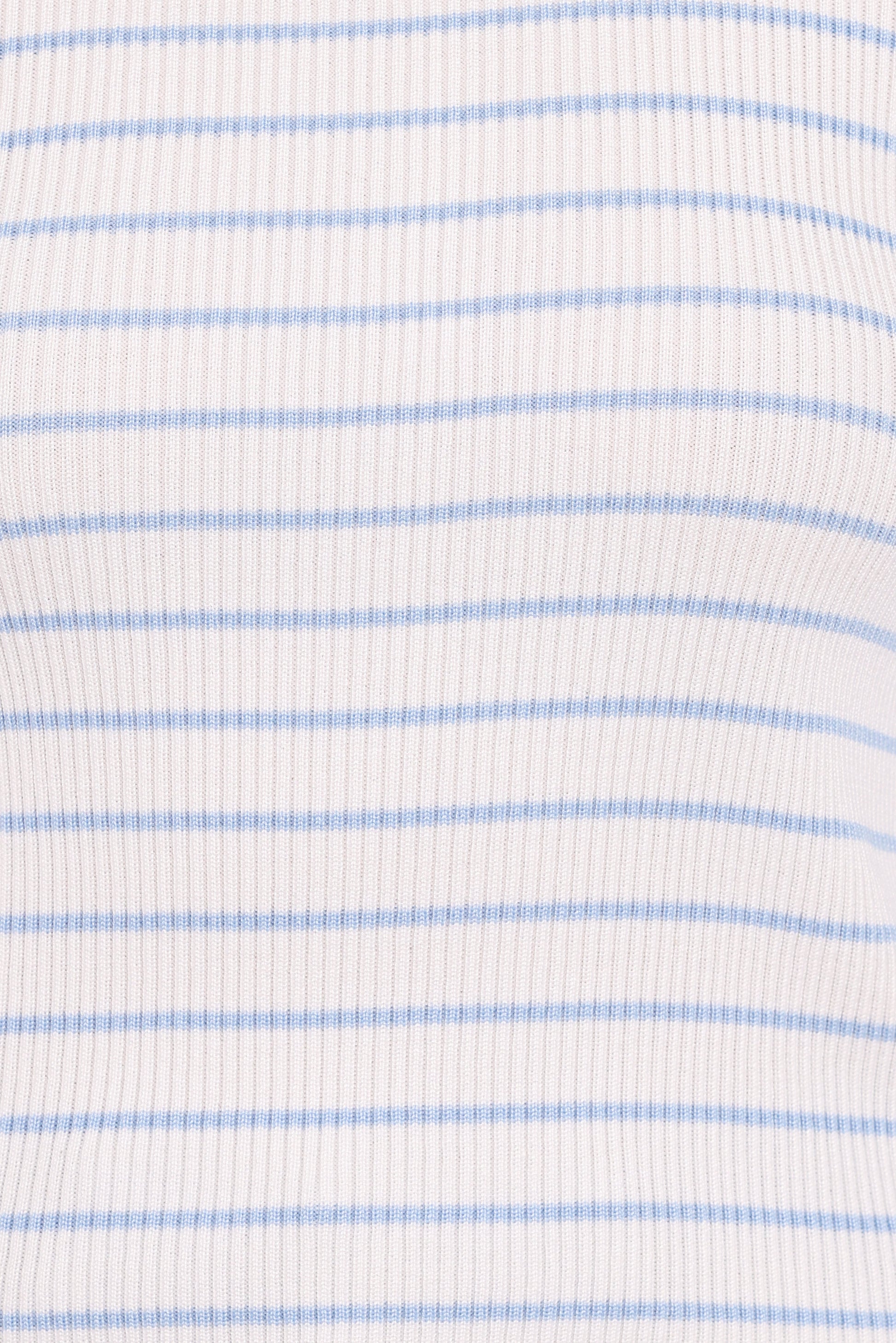 Stacie Ribbed Knit Top - Light Blue Stripe